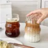 4/6er-Pack Kaffeetassen Vintage Gerippte Trinkgläser Hitzebeständige Becher Trinkgeschirr Transparente Tee-Saft-Milch-Kaffeetassen 1