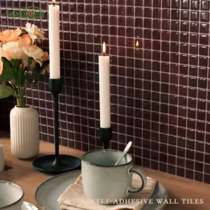 10/30 Stück selbstklebende Wandfliesen, Küchenrückwand, geeignet für Küchenwanddekoration, quadratisch, 10,5 x 10,5 Zoll, 3D-Mosaik-Stil