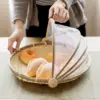 Handgefertigter Bambuskorb mit Netz-Netzbezug, Küche, Brot, Obst, Gemüse, Lebensmittelbehälter, Outdoor, Reisen, Picknick, staubdichter Korb 2
