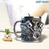JUSTINLAU 240/350 ml 304 Edelstahl Harz Kaffeetasse Heißwasserbecher Teetasse für den Außenbereich Umweltfreundlich auf Lager Bierkrug 2