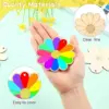 10 Stück Frühlingsblume zum Aufhängen, Ornament, Rose, Sonnenblume, Holzanhänger für Frühling, Heimdekoration, DIY, Malerei, Geschenke, Verpackung 4