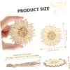 10 Stück unlackierte Holzstücke mit Cartoon-Blumenmuster, unlackierte Holzausschnitte für DIY-Handwerk, Frühlings- und Sommerdekoration 2