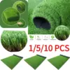 1/5/10PCS Kunstrasen Gras Rasen Realistische Synthetische Matte Waschbar Rasen Outdoor Garten Decor Gefälschte Gras matte Teppich Innen 2