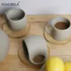 1/2 Stück Keramik-Kaffeetassen mit künstlerisch gesprenkeltem Design – wiederverwendbare und recycelbare Tassen für Latte, Cappuccino, Tee und Espresso 4