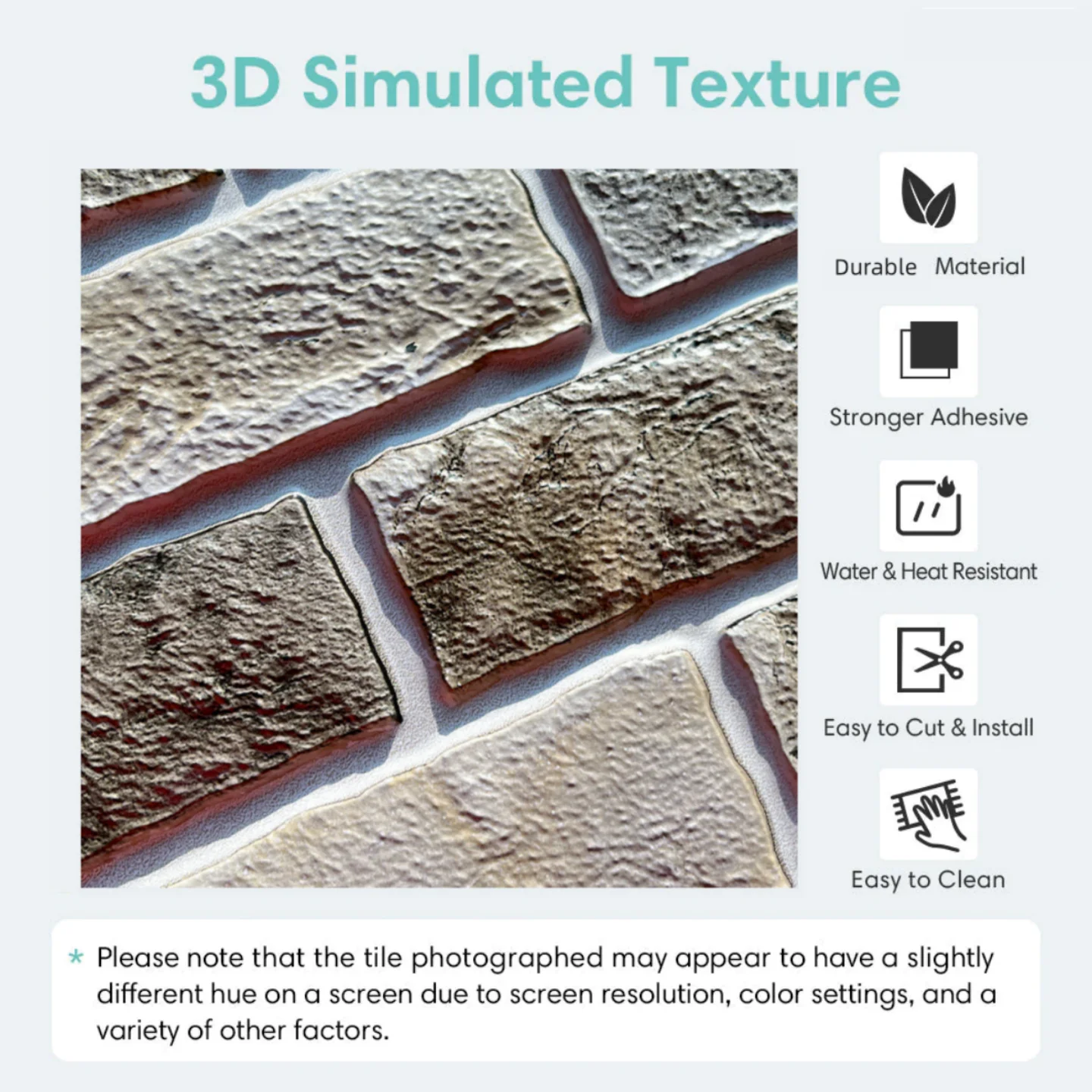 10 Stück 3D-Wandaufkleber, selbstklebend, Kunstziegel-Wandpaneel zum Abziehen und Aufkleben, für Küchenfliesen, Backsplash, Badezimmer, Wandfliesenaufkleber 3