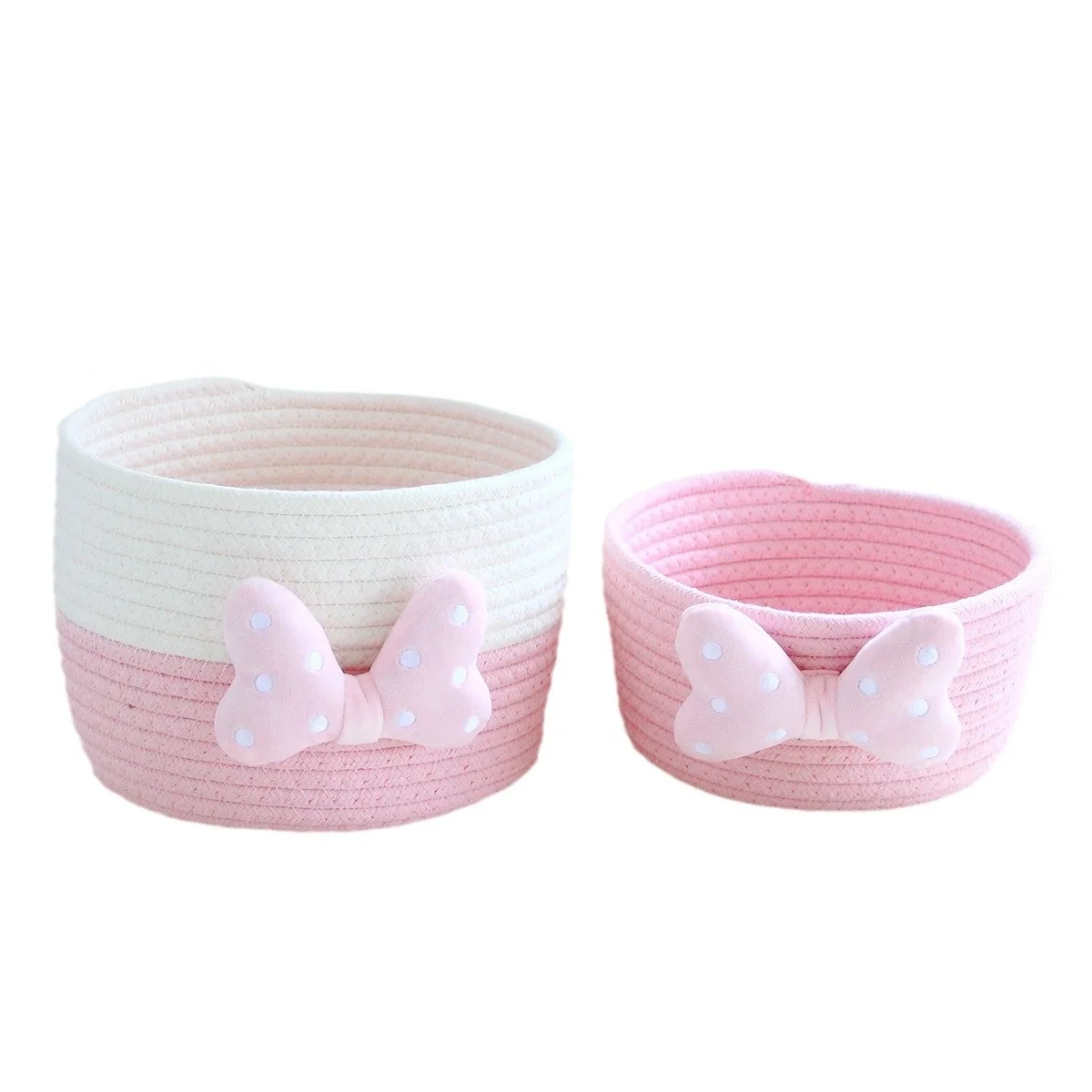 Nette Cartoon Lagerung Körbe Gewebt Baumwolle Seil Desktop Schmuck Kosmetik Snacks Kleinigkeiten Schlüssel Kind Spielzeug Organizer Bins