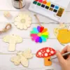 10 Stück Frühlingsblume zum Aufhängen, Ornament, Rose, Sonnenblume, Holzanhänger für Frühling, Heimdekoration, DIY, Malerei, Geschenke, Verpackung 3