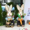 1/2PCS Höhe 35cm Ostern Niedliche Stroh Hase Dekoration Rustikale Dekoration Party Desktop Dekorationen Handgemachte Dekorationen 3