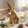 Niedliche Hasenfigur aus Kunstharz, Kreative Vintage Goldene Häschen-Statue für Ostern, Heimdekoration, Schreibtisch, Frühlings-Hasen, Osterdekoration 5