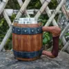 Biersteine Trinkbecher aus Edelstahl und Kunstharz, großes Fassungsvermögen, handgefertigt, antiker Herren-Fassbecher, Bierbecher für Jubiläen 2