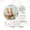 Oster-Duschvorhang, fröhliche Ostern, süßer Hase, Badezimmer-Dekor-Set mit buntem Blumenmuster, Badezimmer-Dekor-Set aus Stoff mit Stoff 3