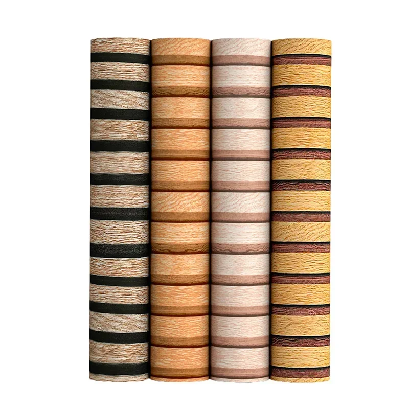 Natürliches Holz, selbstklebend, wasserfest, Vinyl, abnehmbares Wandpapier, abziehen und aufkleben, Holzlatten, hellbraun, für Wanddekoration, Schlafzimmer 4