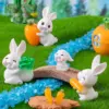 2025, Ostern, niedliche Kaninchen, Hase, Karotte, Miniaturfigur, DIY, Landschaft, Zuhause, Ornament, Topfkuchen, Tierdekoration, Zubehör 5