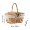 Handgefertigter Picknickkorb aus Weide mit Griff, Mehrzweck-Weidenkorb, Geflochtene Aufbewahrungsbox für Outdoor-Camping und Obst 6