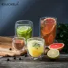 2/4/6Pc Doppel Wand Hohe Borosilikatglas Becher Hitzebeständige Tee Milch Saft Kaffee Wasser Tasse bar Drink Geschenk Kreativität Set 1