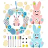 Osterkranz, Schilder, Dekorationen, DIY, Holz, Oster-Bastelsets, Ostereier, Hase, Küken, Holzaufkleber, Pom-Poms, Kulleraugen für Kinder