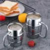 Neue Doppel Wand Edelstahl Bier Becher Tragbare Kaffee Tee Tassen Reise Tumbler Büro Verwenden Wasser Tasse mit Griff Drink 1