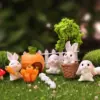 2025, Ostern, niedliche Kaninchen, Hase, Karotte, Miniaturfigur, DIY, Landschaft, Zuhause, Ornament, Topfkuchen, Tierdekoration, Zubehör 3