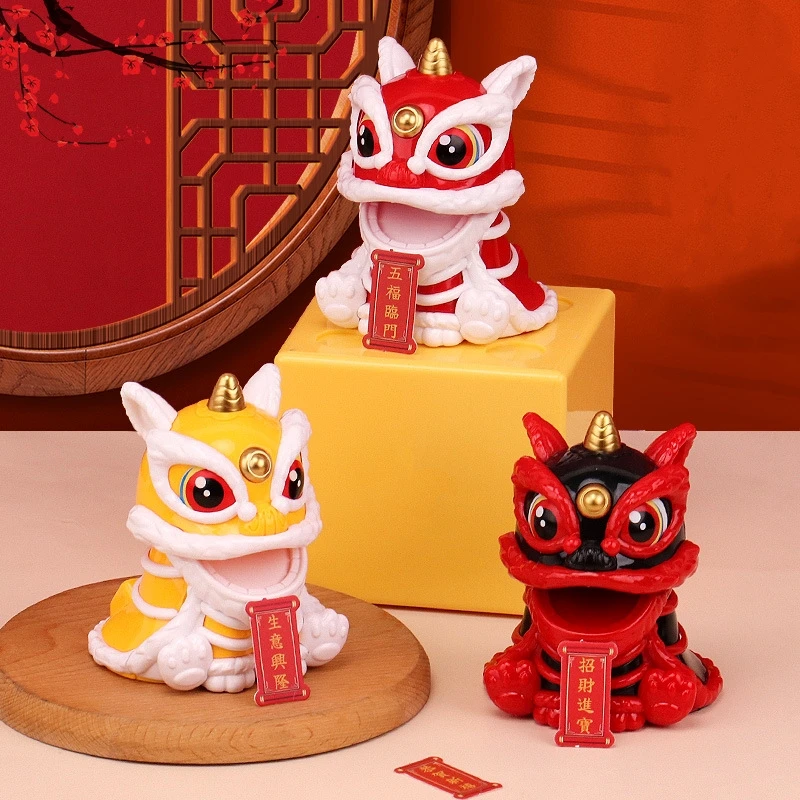 Niedliche chinesische Löwenstatue, kleine Neujahrsfiguren, Frühlingsfest, Party, Heimdekoration, Couchtisch, Auto, Ornamente