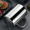 500ML Doppel Wand Anti Verbrühungen Kaffee Becher Isolierte Tragbare Edelstahl Trinken Tasse Trinkbecher Stahl Polieren Bier Tee saft 4