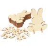 10/20 stücke Ostern Holz Hase Kaninchen DIY Holz Ornament Handwerk Kinder Spielzeug Geschenk Frohe Ostern Party Hause Desktop Dekoration 6