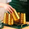 1/6 stücke Doppels chicht 330 Edelstahl gehämmert Textur Bierkrüge Kaffee Tee Tasse ml rutsch feste Wasser Tasse Trink geschirr 5