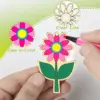 10 stücke Frühlings blume hängen Ornament Rose Sonnenblume Holz anhänger für Frühling Haupt dekorationen DIY Malerei Geschenke Verpackung 6