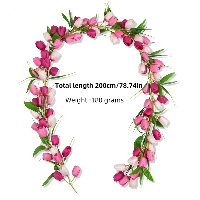 Neue verschlüsselte Imitation Tulpenrebe für festliche Zuhause, Hochzeit, Outdoor-Dekoration, Türbehang, Blumen-Tulpenrebe 2