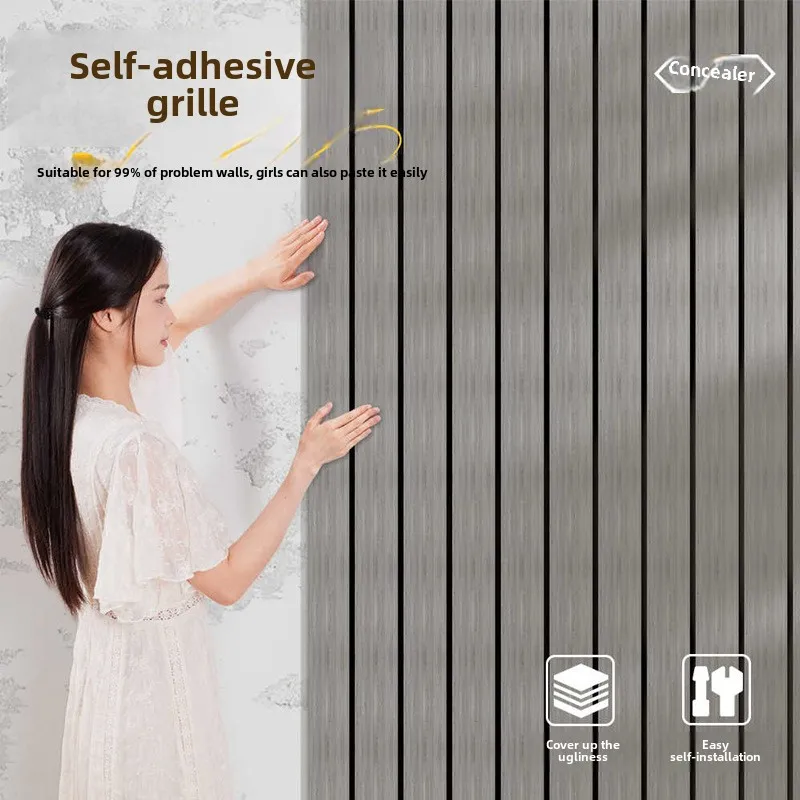 Wandaufkleber, Deckentapete, selbstklebend, wasserdicht, feuchtigkeitsbeständig, Dachdekoration, Gitterplatte, Hintergrund, Wandrenovierung 2