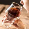 YWDL Neuer Kreativer Doppelwandiger Glasbecher Espresso-Kaffeetasse Verbrühungssicherer Milch-Party-Brandy-Wein-Teetasse 120/250/335ml 5