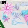 Pfeifenreiniger Blumen Bastelset, 521 Stück Pastellpfeifenreiniger DIY Chenille-Stiele Machen Sie Blumenstiele-Set mit Blumenstielen und Klebeband 3