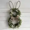 Osterhase Kranz Rattan Kranz Frühling Tür Dekor Floral Künstliche Pflanze Blume Wand Fenster Hängen Hausgarten Ornament