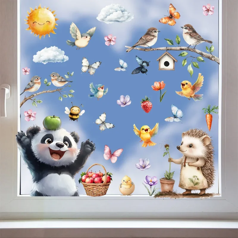 2025, neue Amazon Spring Glas, statische Dekoration, Wandaufkleber, Schlafzimmer, Einkaufszentrum, saisonale dekorative Fensteraufkleber 3