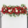 100 cm Luxus Weiße Rose Künstliche Blume Reihe Hochzeit Tischdekoration Blumen Hintergrund Wand Bögen Dekor Party Bühne Floral 4