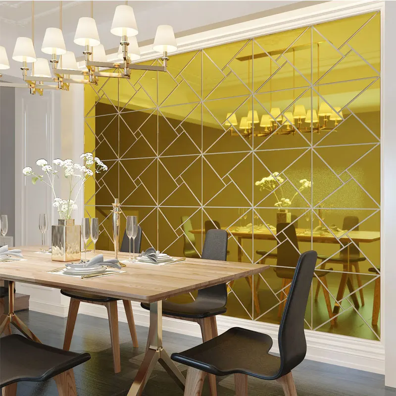 4pcs 3d quadratische Spiegel aufkleber selbst klebende Wand paste Acryl DIY moderne Kunst Wohnkultur für Wohnzimmer Schlafzimmer Dekoration 5