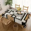 VIKAMA Tischdecke mit minimalistischem geometrischem Muster, ölbeständig und leicht zu reinigen, für Küche, Esstisch, Restaurant, Heimdekoration 4
