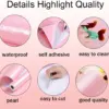 PVC-Perlenfolie, wasserdichte Tapete, Zimmer, DIY, selbstklebend, rosa/weiß, für Kleiderschrank, Küche, Hochglanzpaste, Möbel-Wandaufkleber 6