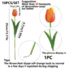 10 Stück künstliche Blume realistische Berührung Tulpe Scrap booking Vase Wohnkultur Hochzeit Garten Bogen Girlande Muttertag Bouquet DIY 5