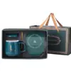 Neuer Thermostatischer Keramikbecher mit Löffel und Deckel, tragbares Geschenkbox-Set, Kaffeetasse, Becher, Schule, Büro, praktisch und praktisch