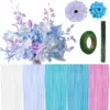 Pfeifenreiniger Blumen Bastelset, 521 Stück Pastellpfeifenreiniger DIY Chenille-Stiele Machen Sie Blumenstiele-Set mit Blumenstielen und Klebeband