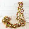 1pc 2m Rose Künstliche Blume Girlande Weiß für Hochzeit Hause Dekoration Frühling Herbst Garten Arch Decor DIY Gefälschte blumen Reben 1