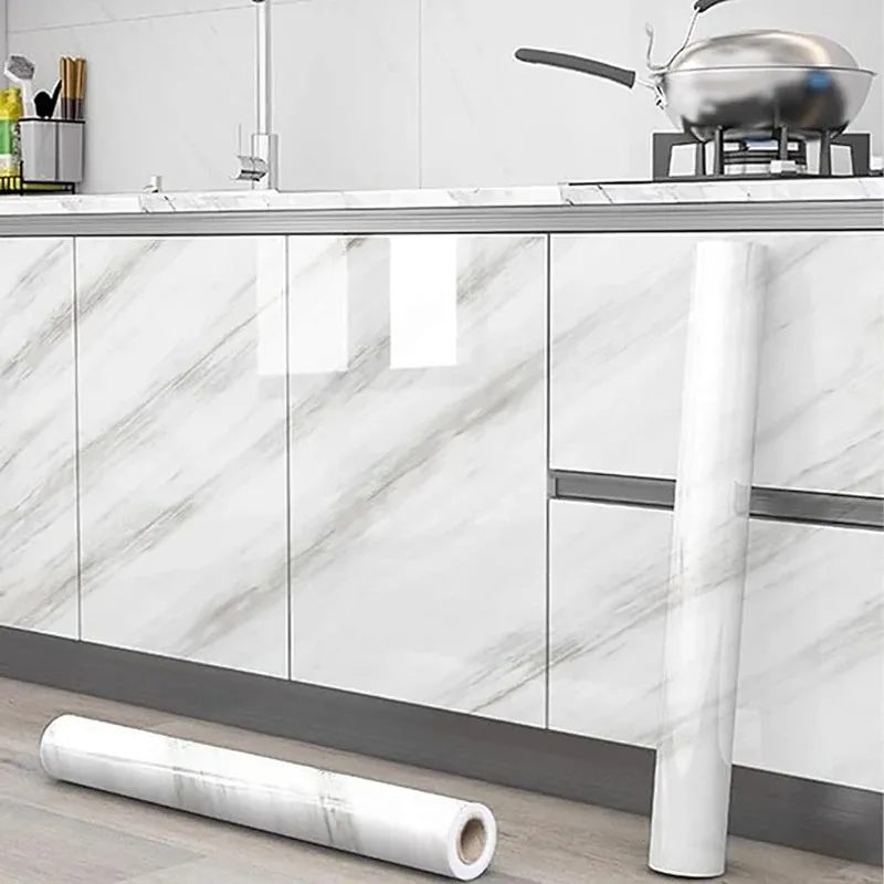55 cm selbstklebende Tapete für Küchenschränke, leicht zu reinigen, selbstklebende Wandtapete, Kochbank, abziehbarer Klebebandaufkleber 5