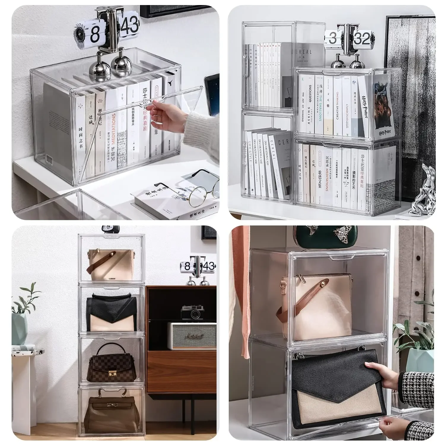 Neue Aufbewahrungsbox mit großer Kapazität, Organizer für Figuren, Acrylbox, transparente Blindbox, Schaufenster, Make-up-Organizer für Tasche 5