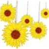 10 Stück unlackierte Holzstücke mit Cartoon-Blumenmuster, unlackierte Holzausschnitte für DIY-Handwerk, Frühlings- und Sommerdekoration 6