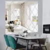 10/17/32/58 Stück 3D Diamanten Spiegelaufkleber Acryl Dreiecke Selbstklebende DIY Wandspiegel-Aufkleber für Wohnzimmer Heim-Dekoration 4