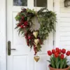 Festliche Kranzdekoration, hängende Girlande aus Rattan mit Beeren für Feiertagsfeiern, Wand, Tür, Fenster, Valentinstag, Dekoration für Zuhause 5