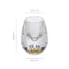 Deluxe Diamant-Wassertropfenförmige Goldfolie Baijiu-Tasse, hochwertiges Kristallglas, Heimgeschenk, starker Weinbecher