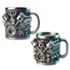 304 Edelstahl Einsatz Harz Bier Danegeld Tankard Kaffee Bierkrüge Tasse Wasserbecher Kaffeetasse V8 Motoren Edelstahl Tasse 5