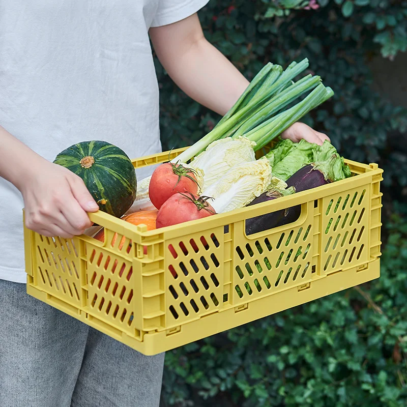 1 Stück tragbarer faltbarer Kunststoff-Aufbewahrungskorb – stapelbare Organizer-Box für Make-up-Schmuck, Spielzeug – leichte Kisten 1