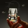 Deluxe Diamant-Wassertropfenförmige Goldfolie Baijiu-Tasse, hochwertiges Kristallglas, Heimgeschenk, starker Weinbecher 3